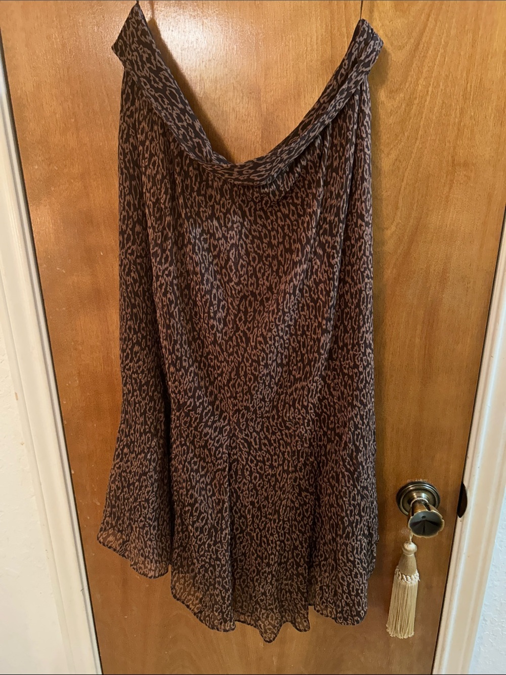 Brown Animal Print A-Line Skirt. Great shape. 14